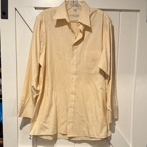 Geoffrey Beene Men's Yellow Pinstripe Dress Shirt